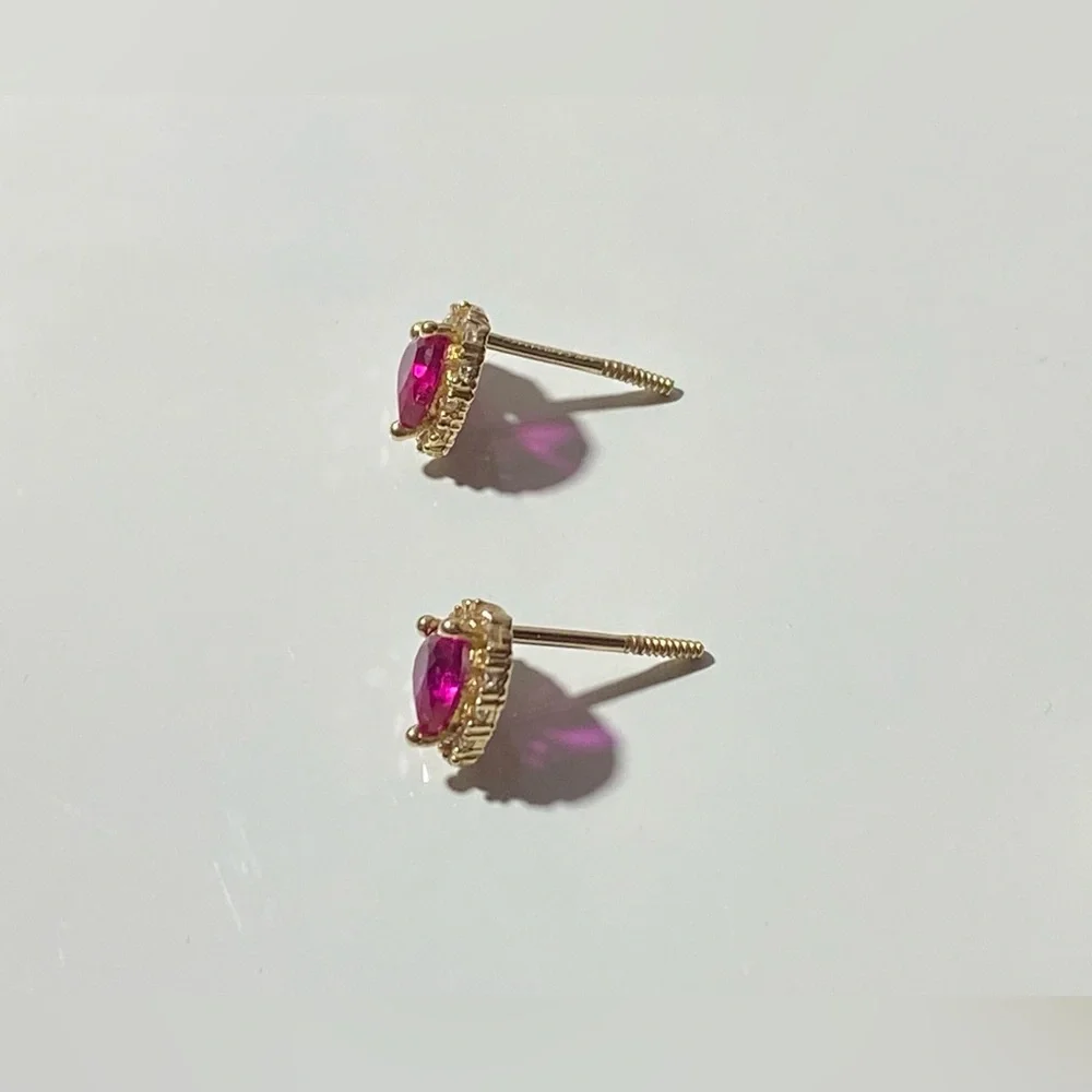 💕14K Yellow gold & CZ children’s studs with screw backs • KAY Jewelers